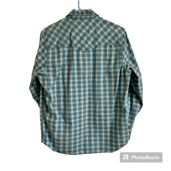 Cody James Men’s Sm Blue Gray Plaid Western Diamond Pearl Snap Button Up Shirt - Picture 2 of 12